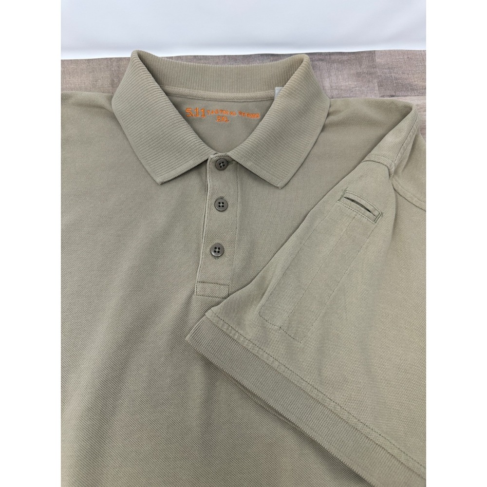 5.11 Tactical Series Polo Mens 2XL Tan Short Sleeve Cotton Shirt